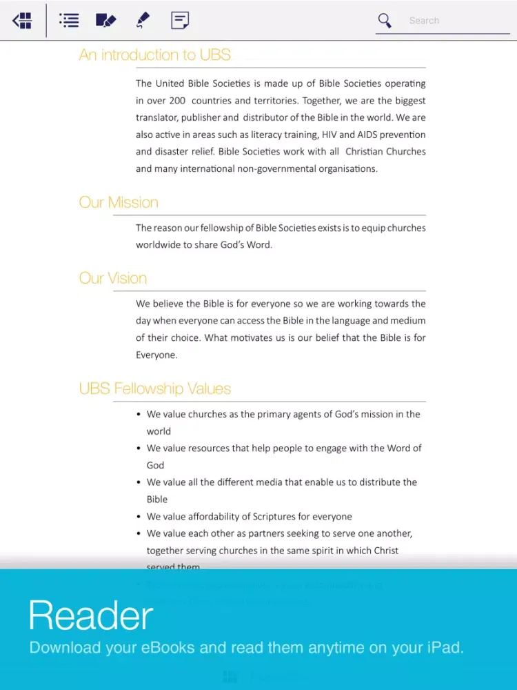 UBS eReader iPad  Screenshots