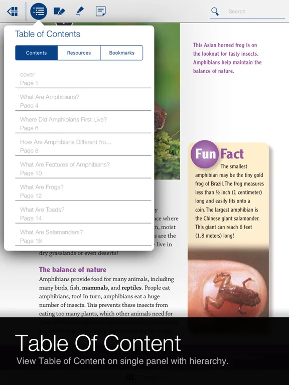 Capturas de tela do World Book eBook iPad 