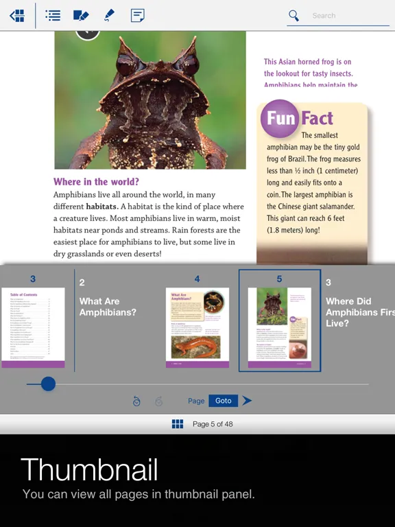 Capturas de tela do World Book eBook iPad 