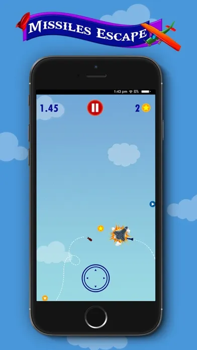 Missiles Escape: Tap joystick Defense スクリーンショット