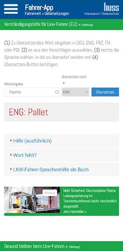 Fahrer-App Screenshots