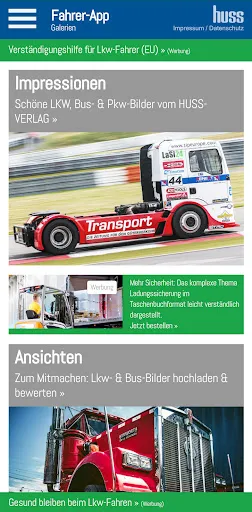 Fahrer-App Screenshots