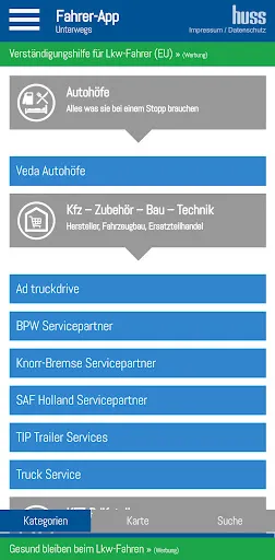 Fahrer-App Screenshots