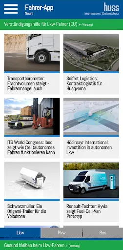Fahrer-App Screenshots