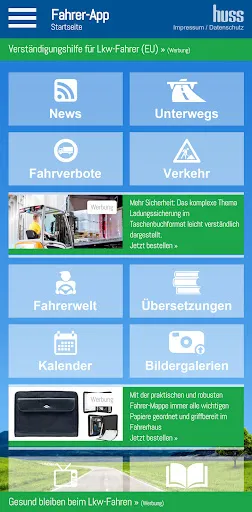 Fahrer-App Screenshots