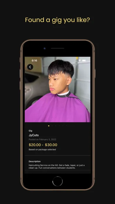 Ảnh chụp màn hình của Hussle: Local College Gigs