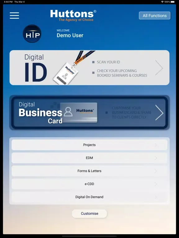 Zrzuty ekranu Huttons iPortal (HiP) iPad 