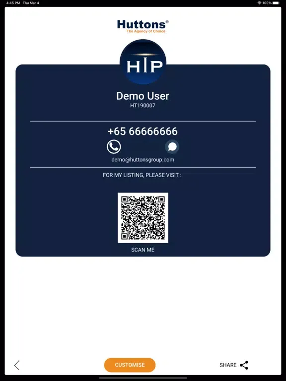 Zrzuty ekranu Huttons iPortal (HiP) iPad 