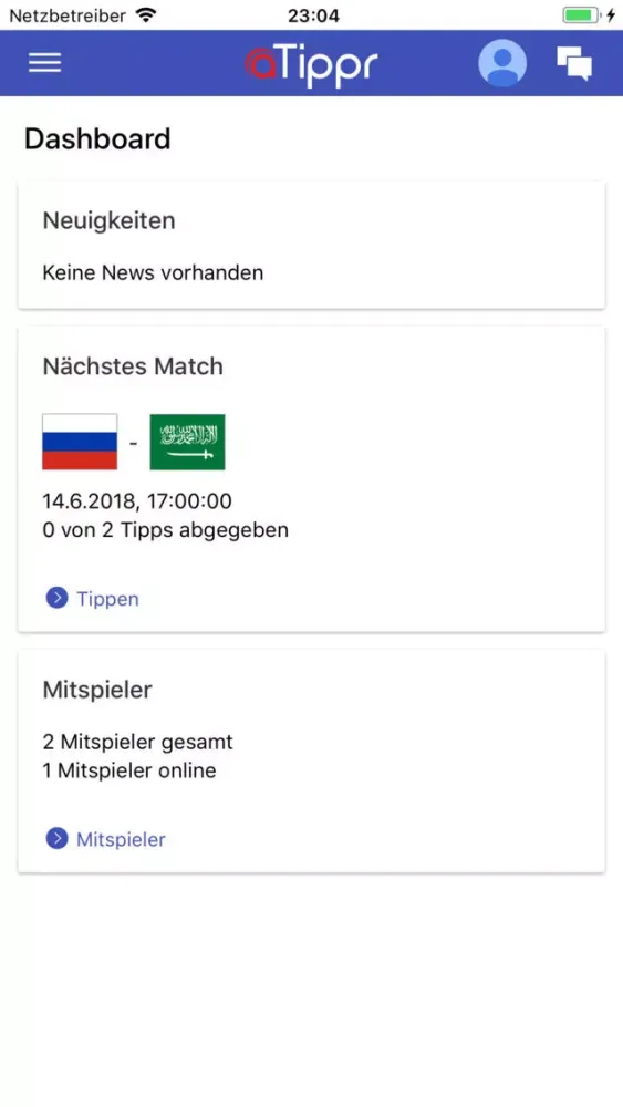 ภาพหน้าจอของ aTippr - WM Tippspiel