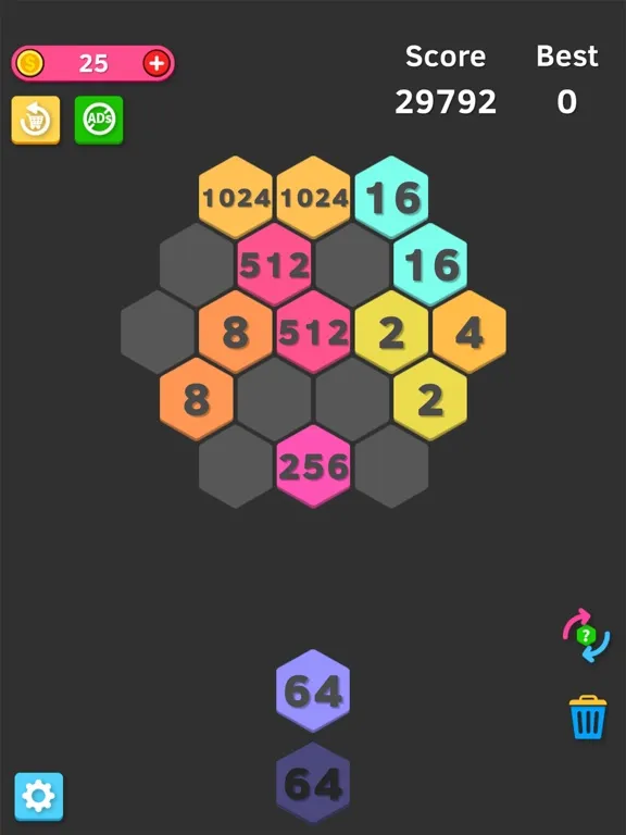 Hexa Merge - Sort to 2048 iPad  Screenshots