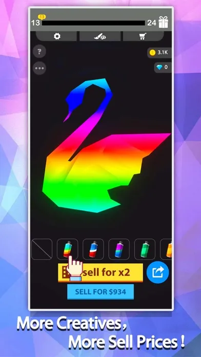 Ảnh chụp màn hình của Idle Painter 3D-Low Poly&Tap