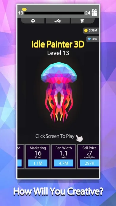 Ảnh chụp màn hình của Idle Painter 3D-Low Poly&Tap