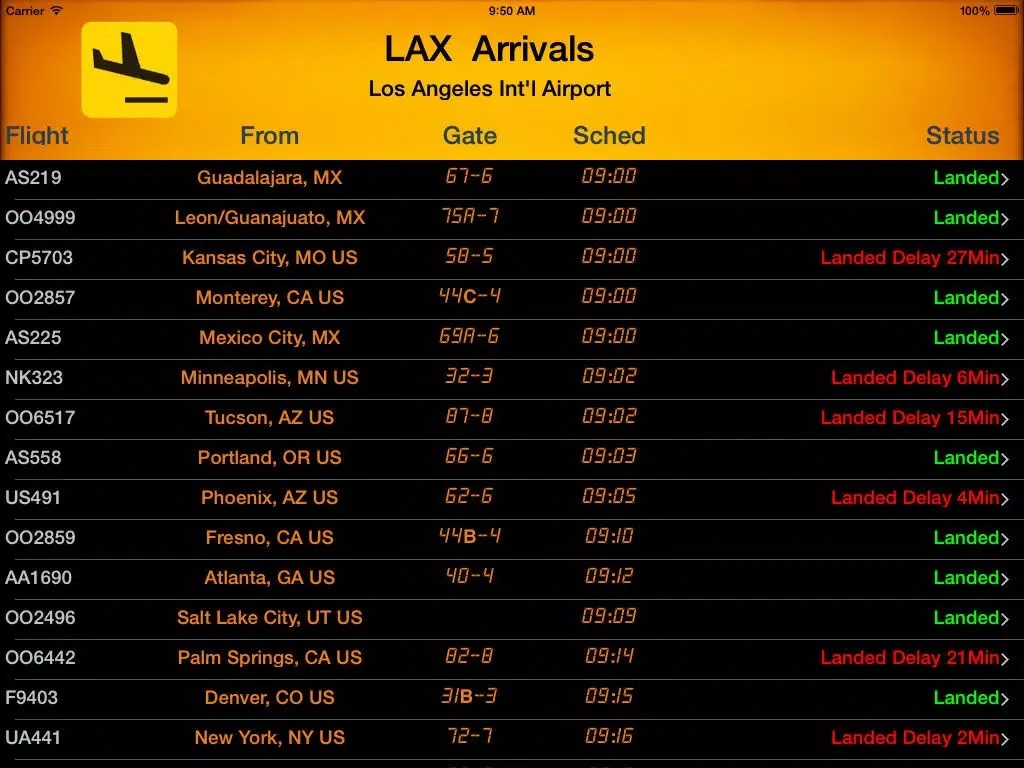صور iFlightBoard Free-- Departures & Arrivals iPad 