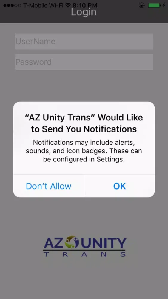 Tangkapan skrin Az Unity Trans