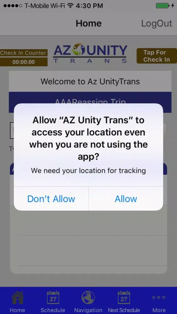 Tangkapan skrin Az Unity Trans