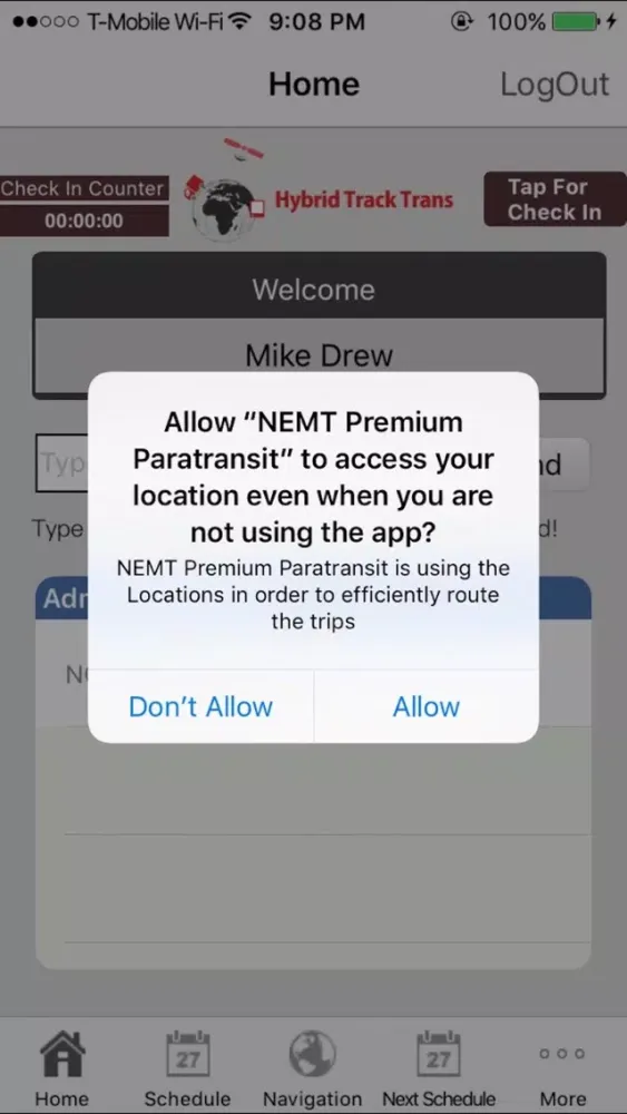 Captures d'écran de NEMT Premium Paratransit