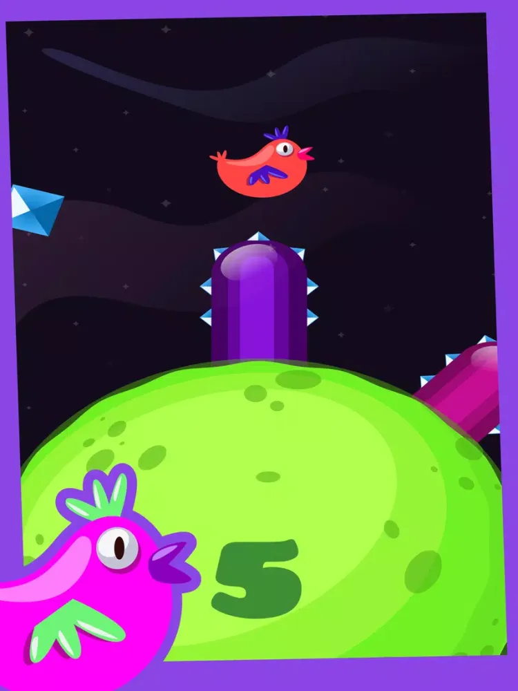 Tangkapan layar Space Chicken Jump iPad 