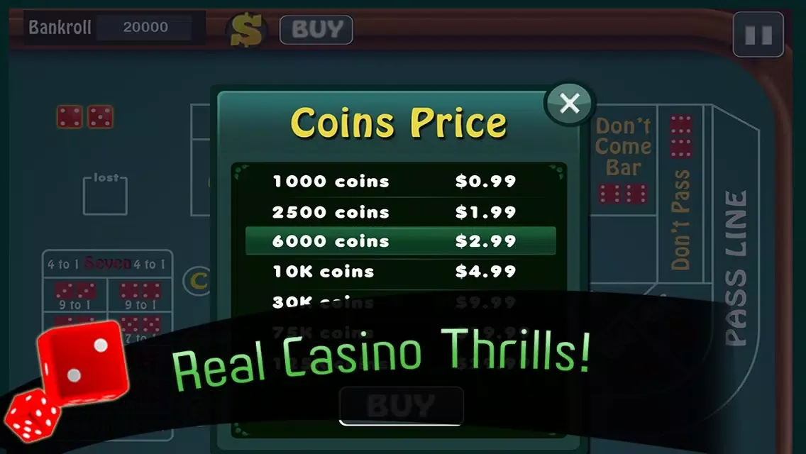 Tangkapan layar 6-8 Craps Deluxe - Hot Dice Pro Shooter FREE