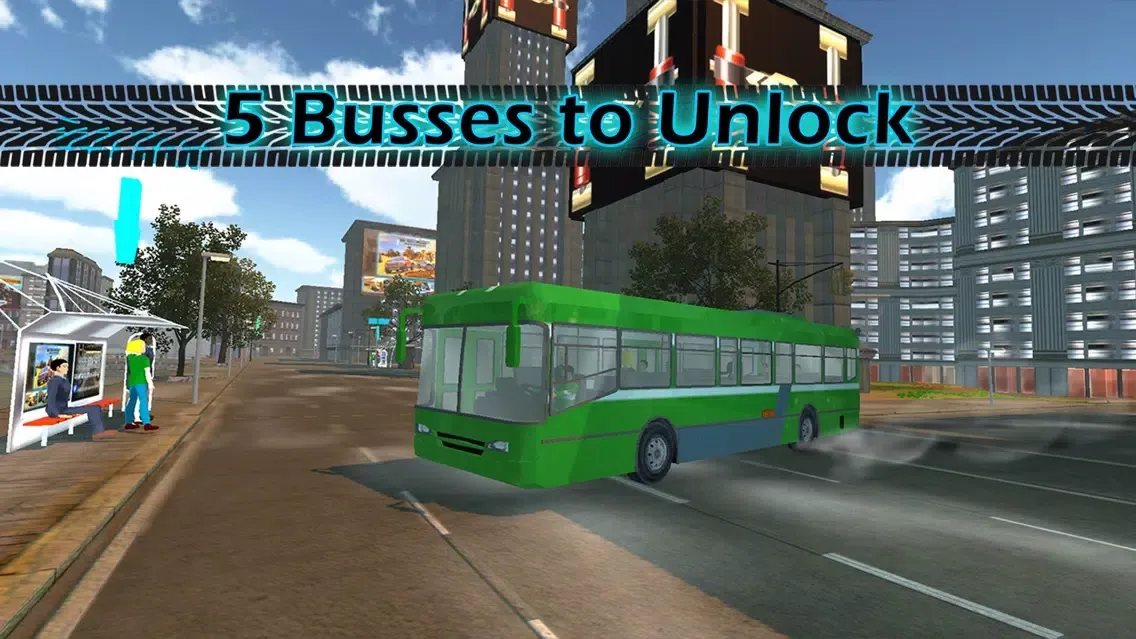 تصاویر 3D Bus City Parking Simulator - Realistic Downtown Traffic Driving XL : Free Game