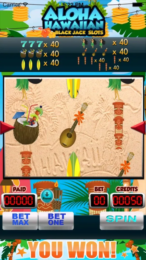 Tangkapan layar Aloha Hawaiian Blackjack Slots Free