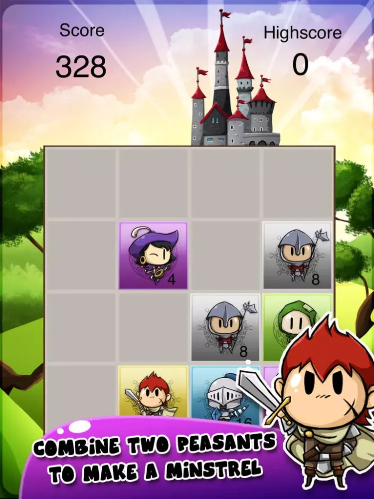 Capturas de pantalla de 2048 King The Crown - Medieval Puzzle Tiles Free iPad 