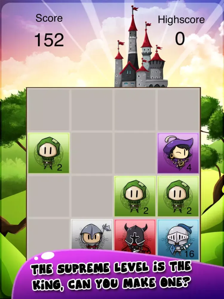 Capturas de pantalla de 2048 King The Crown - Medieval Puzzle Tiles Free iPad 