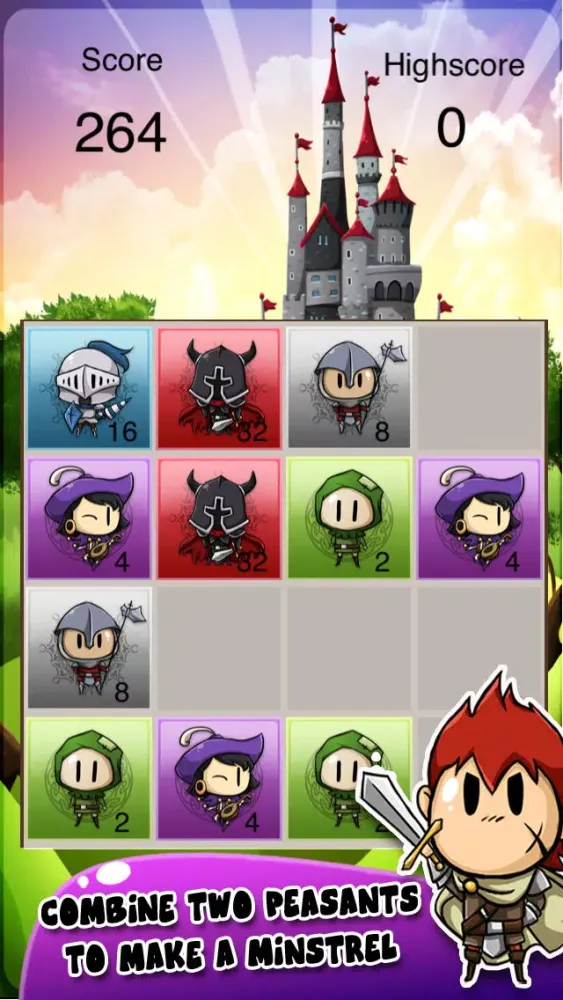 Capturas de pantalla de 2048 King The Crown - Medieval Puzzle Tiles Free