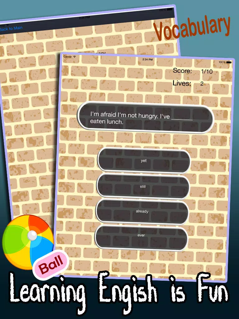 ภาพหน้าจอของ Let's Learn English - Easy Language Learning , Vocabulary and Grammar Quiz Game: Intermediate Level iPad 