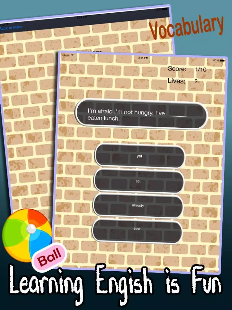 Let's Learn English - Easy Language Learning , Vocabulary and Grammar Quiz Game: Intermediate Level iPad  Ekran Görüntüleri