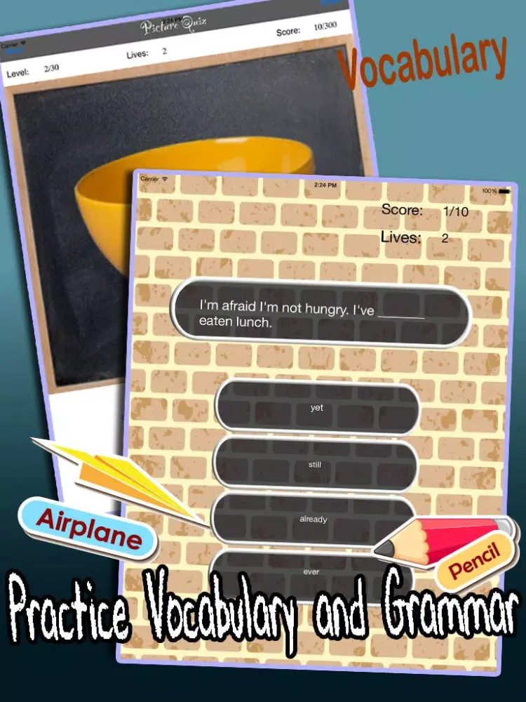 Let's Learn English - Easy Language Learning , Vocabulary and Grammar Quiz Game: Intermediate Level iPad  Ekran Görüntüleri