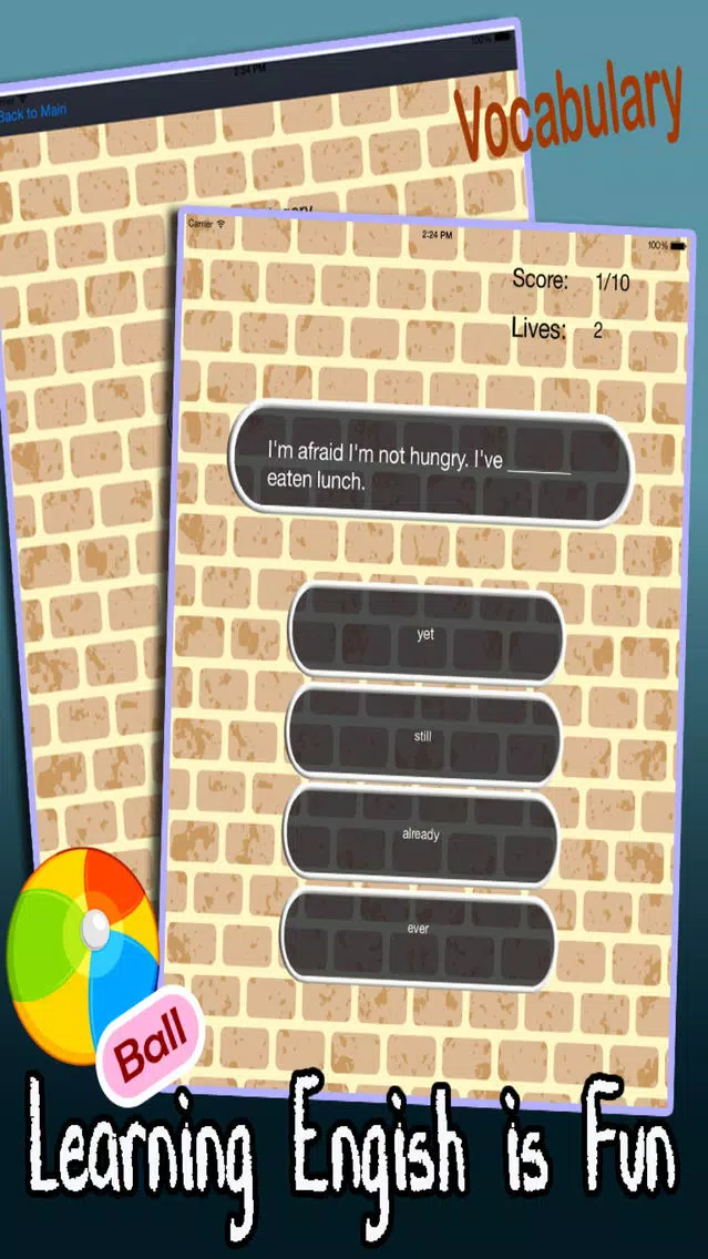 ภาพหน้าจอของ Let's Learn English - Easy Language Learning , Vocabulary and Grammar Quiz Game: Intermediate Level