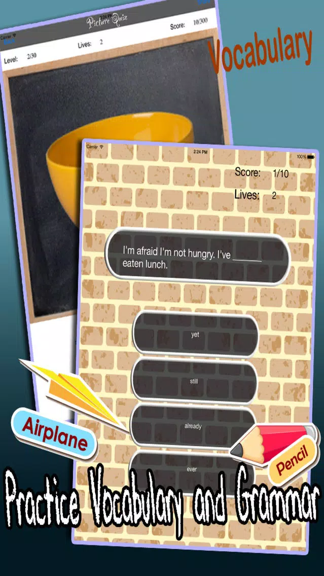 ภาพหน้าจอของ Let's Learn English - Easy Language Learning , Vocabulary and Grammar Quiz Game: Intermediate Level