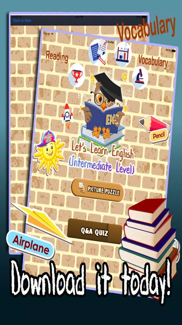 ภาพหน้าจอของ Let's Learn English - Easy Language Learning , Vocabulary and Grammar Quiz Game: Intermediate Level