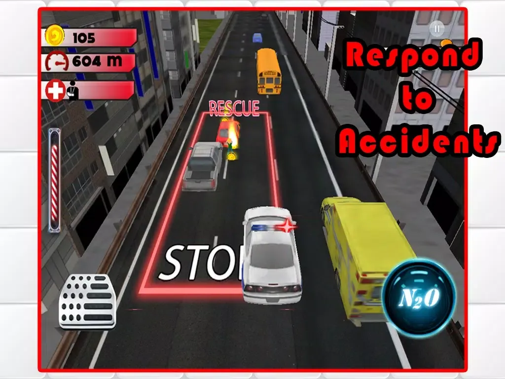 Capturas de tela do 3D Rescue Racer Traffic Rush - Ambulance, Fire Truck Police Car and Emergency Vehicles : FREE GAME iPad 