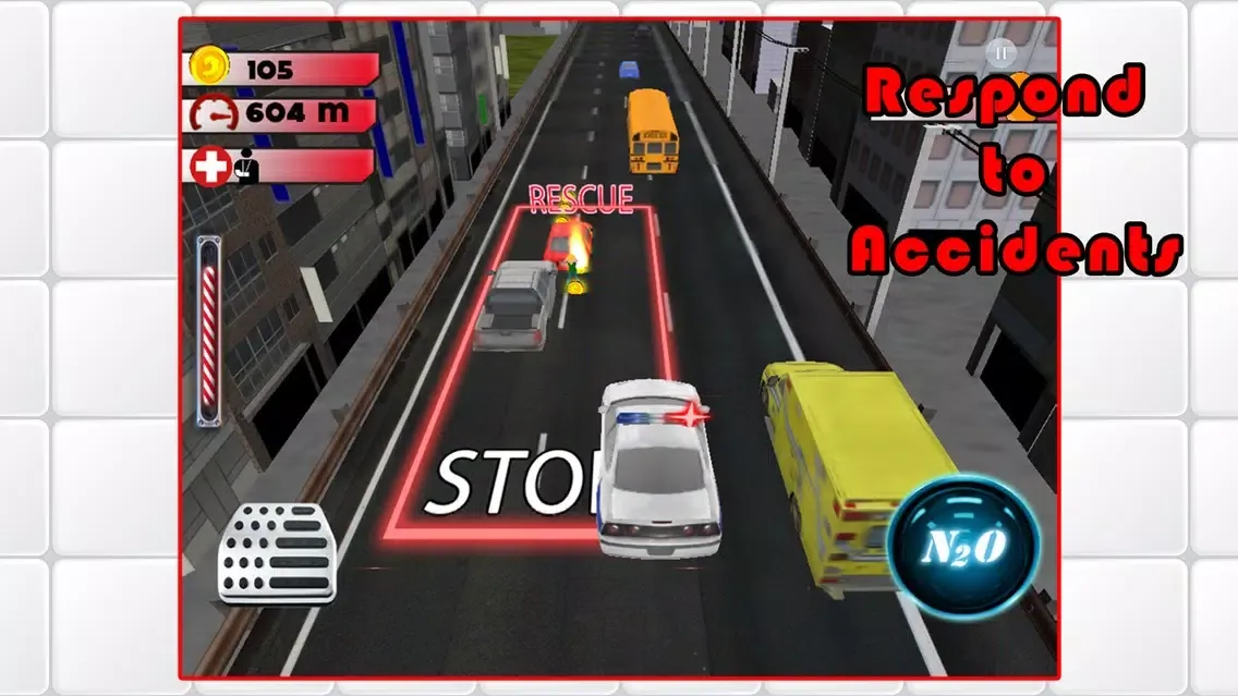 Capturas de tela do 3D Rescue Racer Traffic Rush - Ambulance, Fire Truck Police Car and Emergency Vehicles : FREE GAME