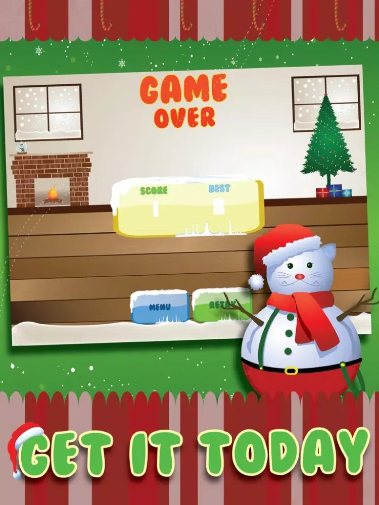 ภาพหน้าจอของ Santa Cat Christmas Jump - Mega Kitty Snow Leap FREE iPad 