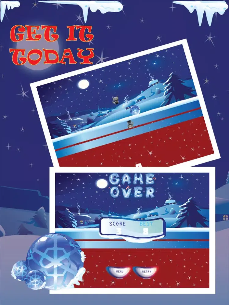 ภาพหน้าจอของ Super Dog North Pole Jump - Mega Christmas Snow Leap FREE iPad 