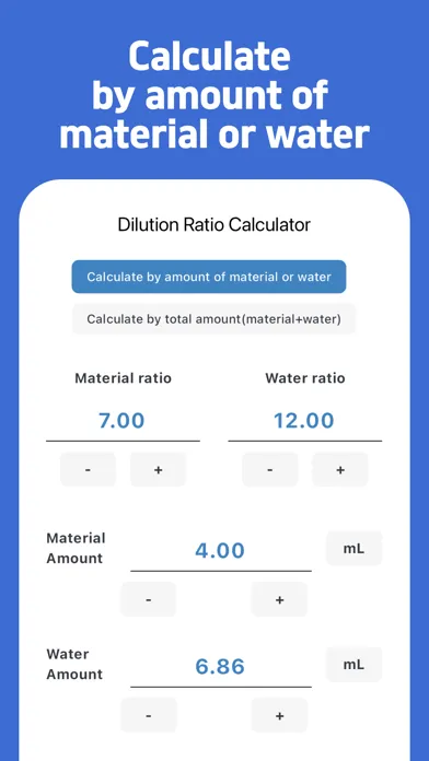 Tangkapan layar Easy Dilution Ratio Calculator