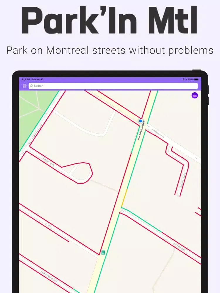 Tangkapan skrin Park'In Mtl iPad 