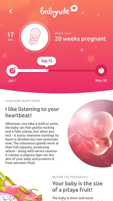 Zrzuty ekranu Babynote - Pregnancy Timeline