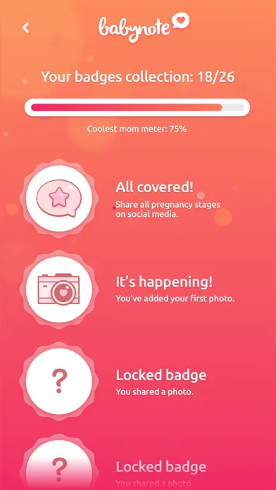 Zrzuty ekranu Babynote - Pregnancy Timeline