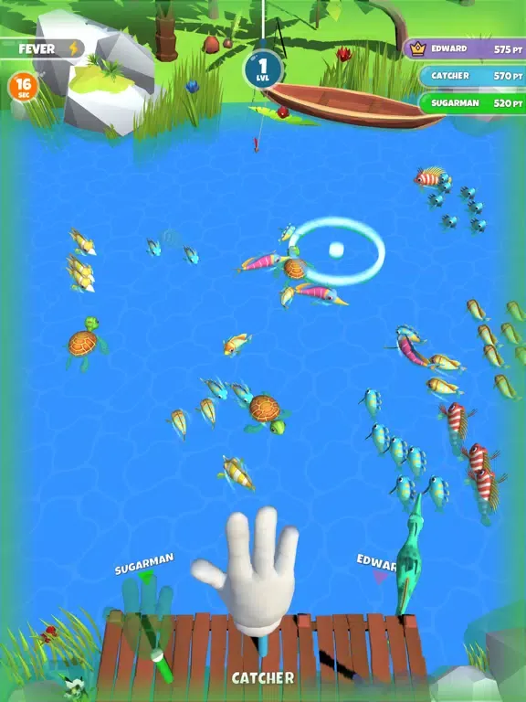 Tangkapan skrin Fishing Party 3D iPad 