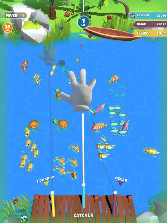 Tangkapan skrin Fishing Party 3D iPad 