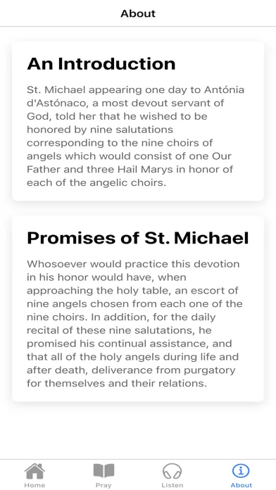 ภาพหน้าจอของ St. Michael App