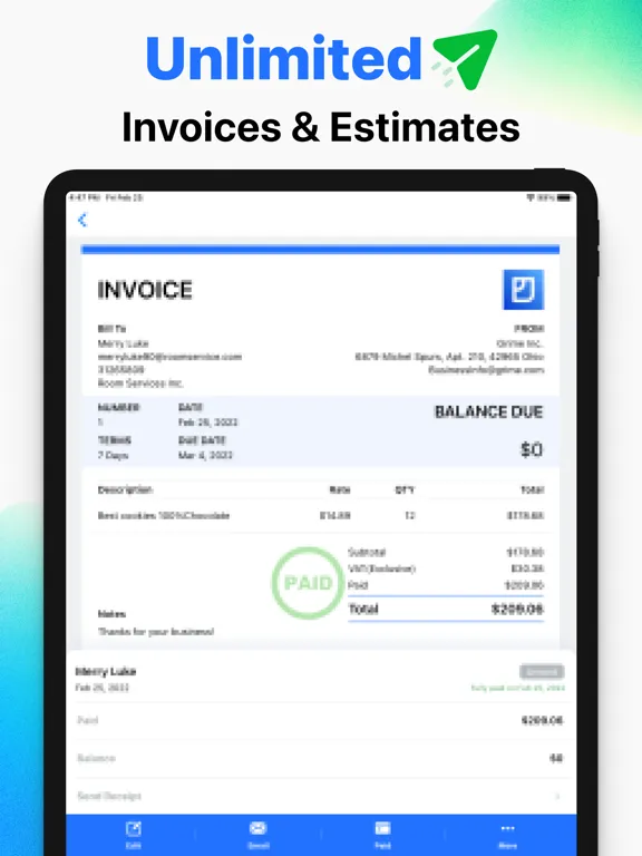 Tangkapan skrin Invoice App: Estimate Maker iPad 