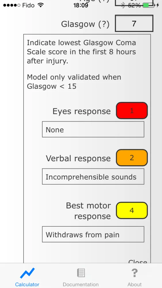 Скриншоты TBI Prognosis