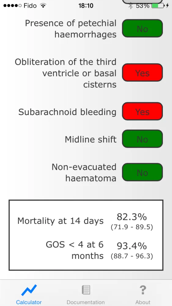 Скриншоты TBI Prognosis