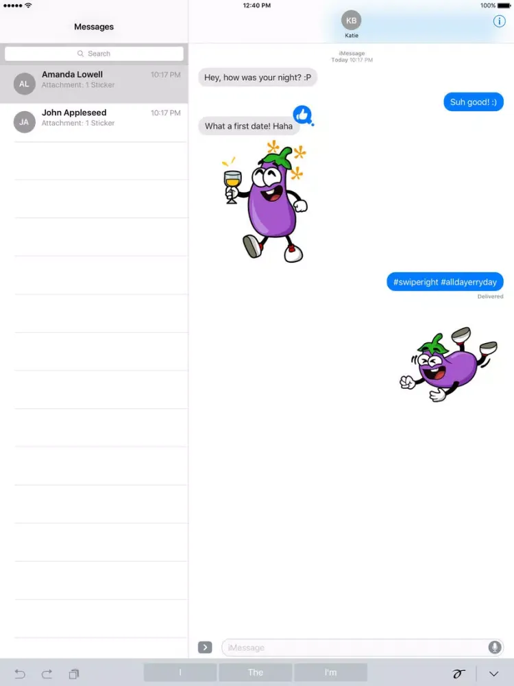 Eggplant Stickers iPad  Screenshots