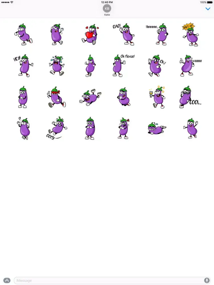 Eggplant Stickers iPad  Screenshots