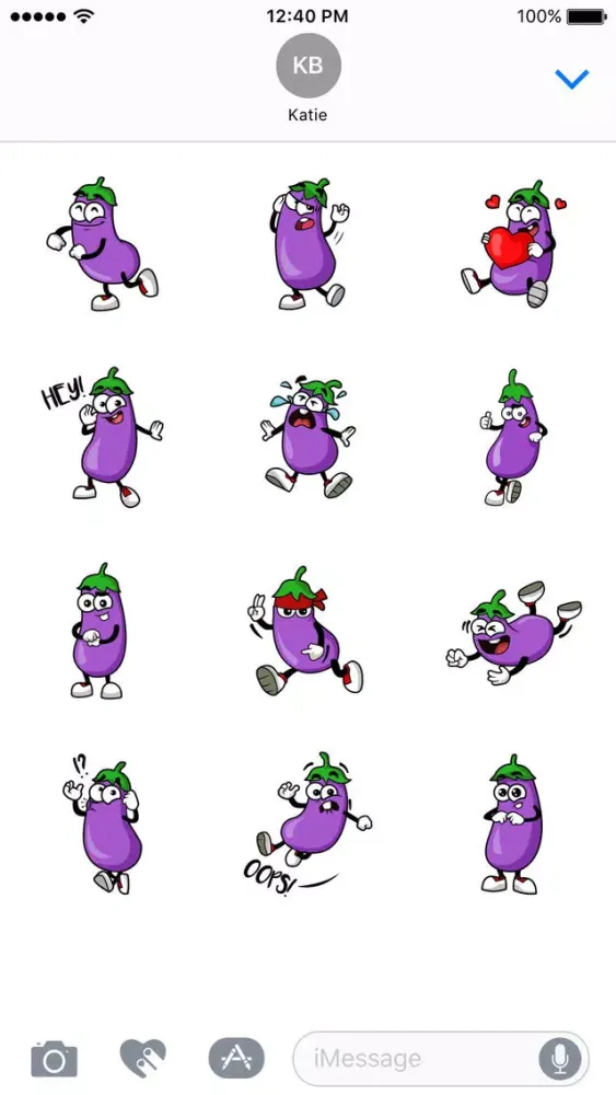 Eggplant Stickers Screenshots